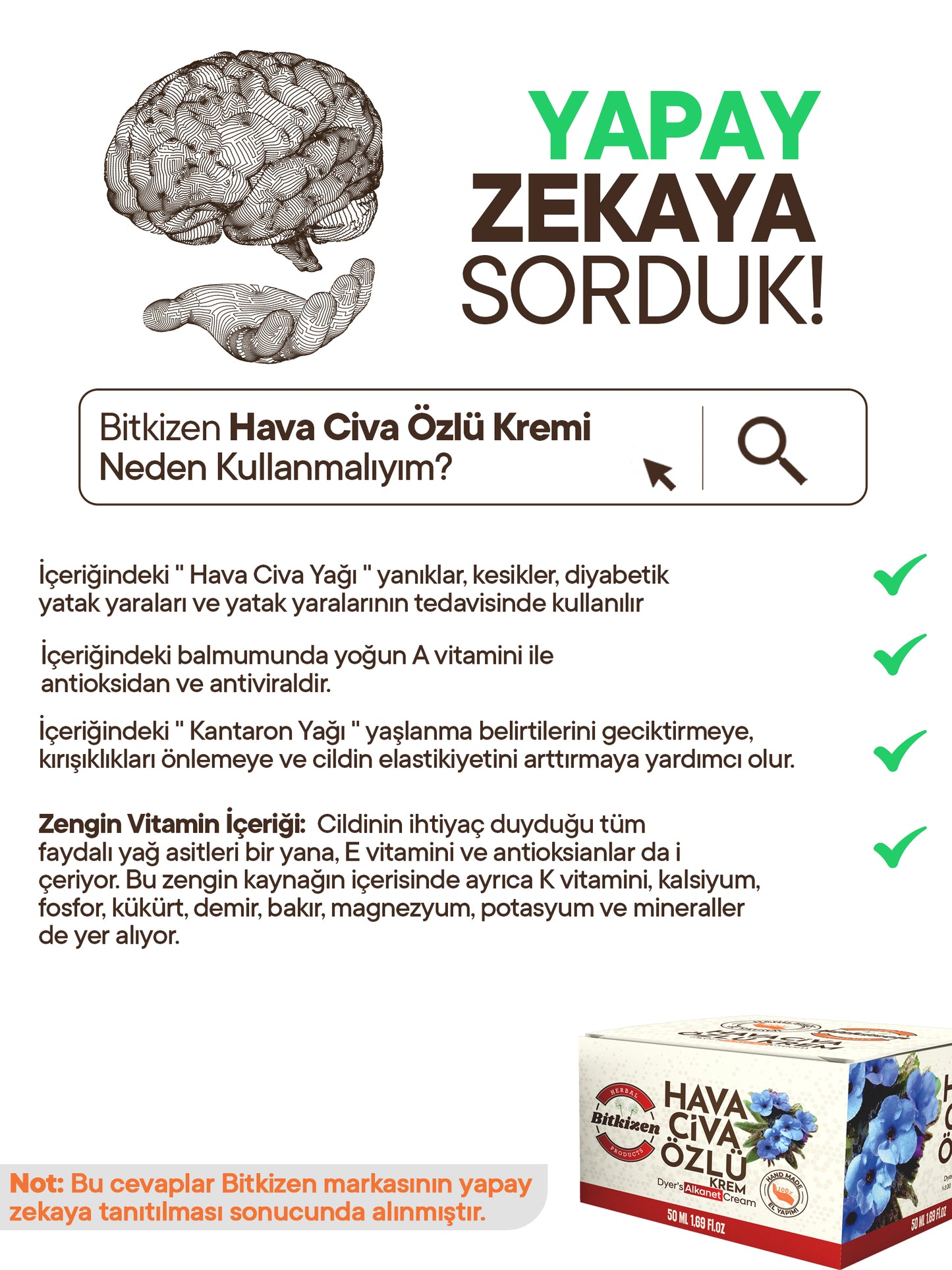 Bitkizen El Yapımı Havaciva Özlü Krem 50ML