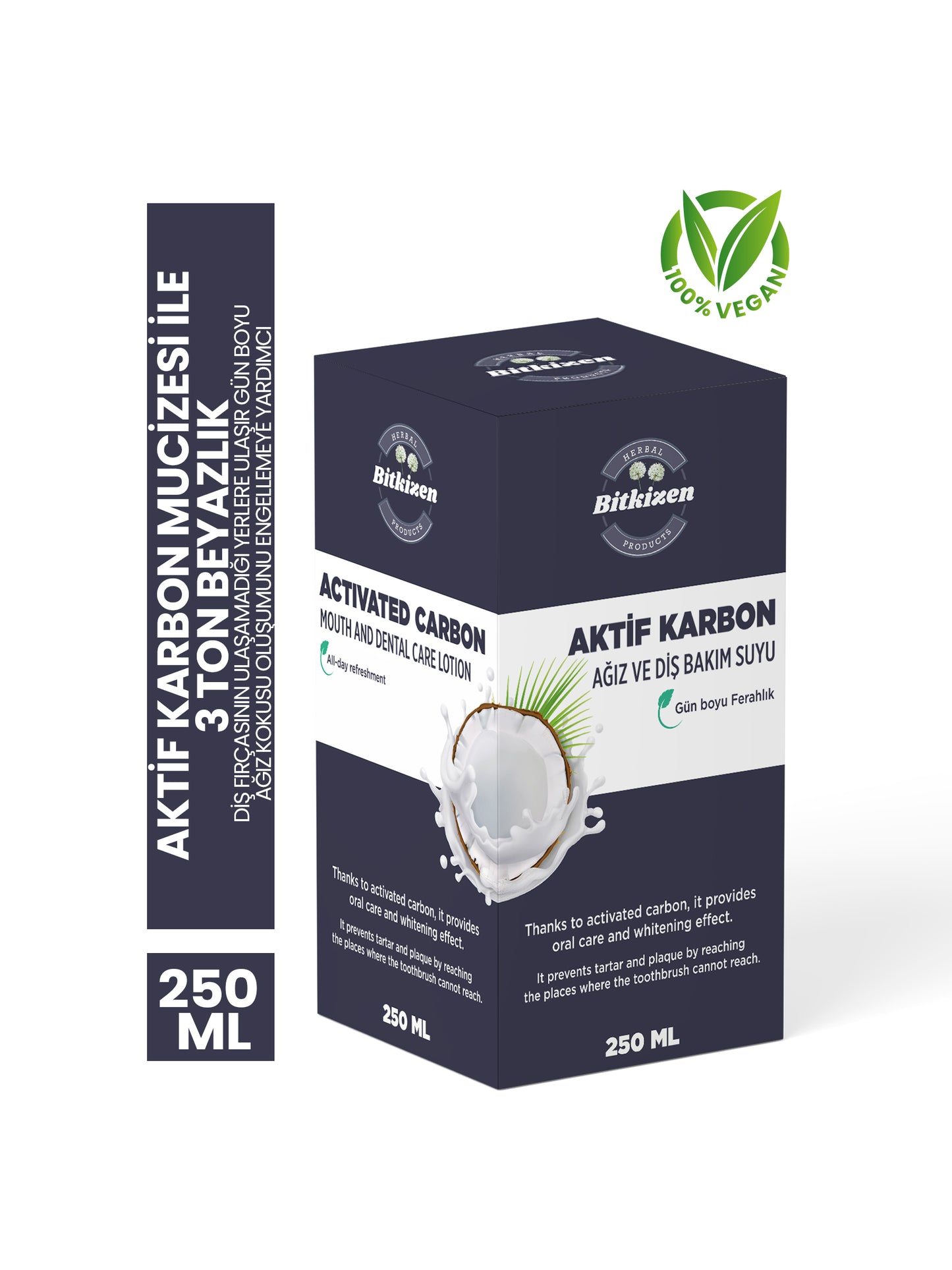 Aktif Karbon Ağız Bakım Suyu 250 ML