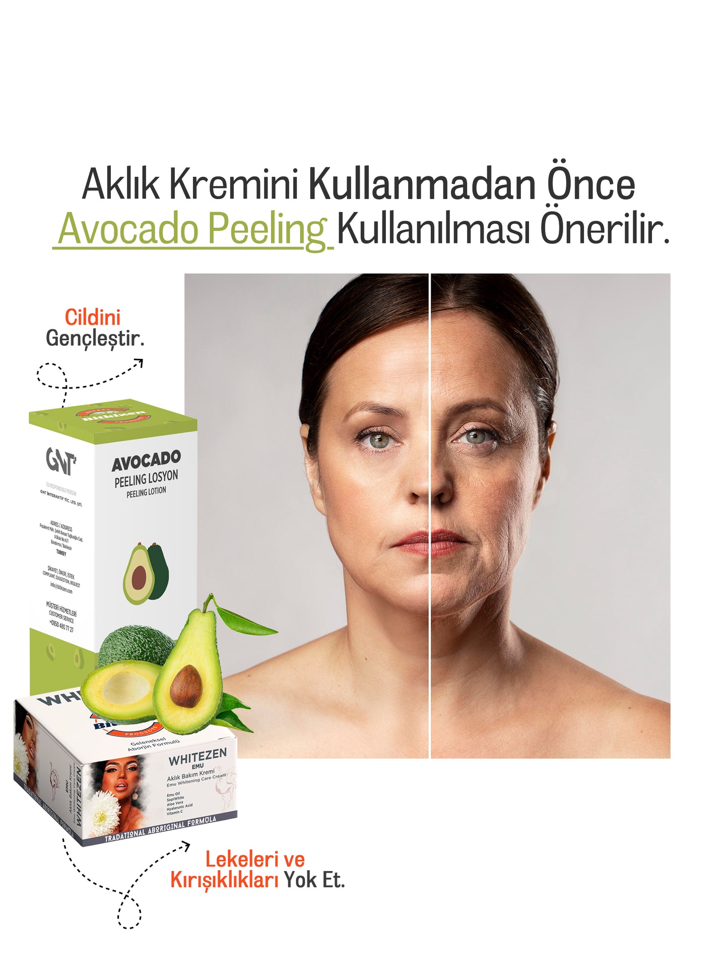 Avocado Peeling &amp; Whitening Cream SET